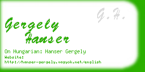 gergely hanser business card